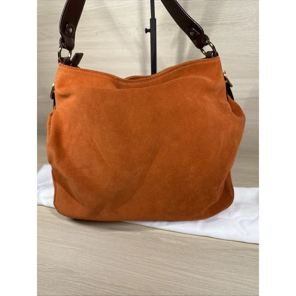 Michael Kors Brown Suede Large Suede Hobo Slouchy Bag Purse‎ Buckle Shoulder - Picture 5 of 9